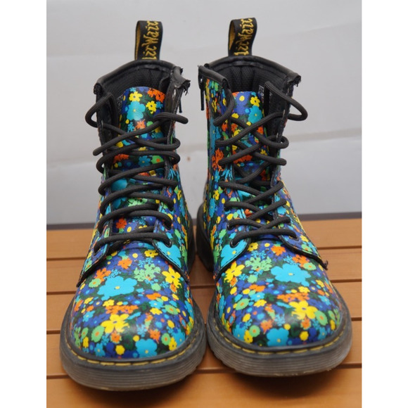 DR DOC MARTEN "DELANEY" FLORAL PRINT GIRLS ANKLE BOOTS SIZE 4 - Picture 4 of 11